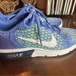 Nike Air Max Blue and Green Sneakers